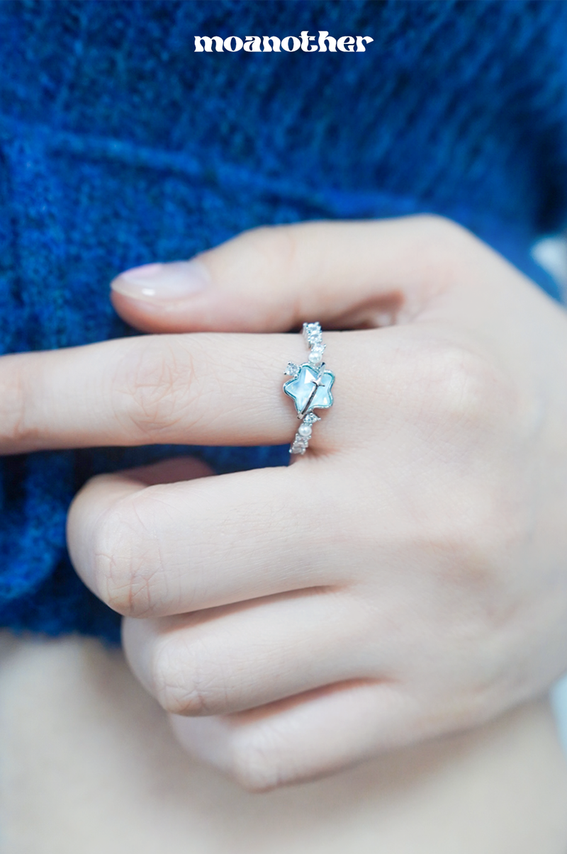 Blueming Star Moon Ring