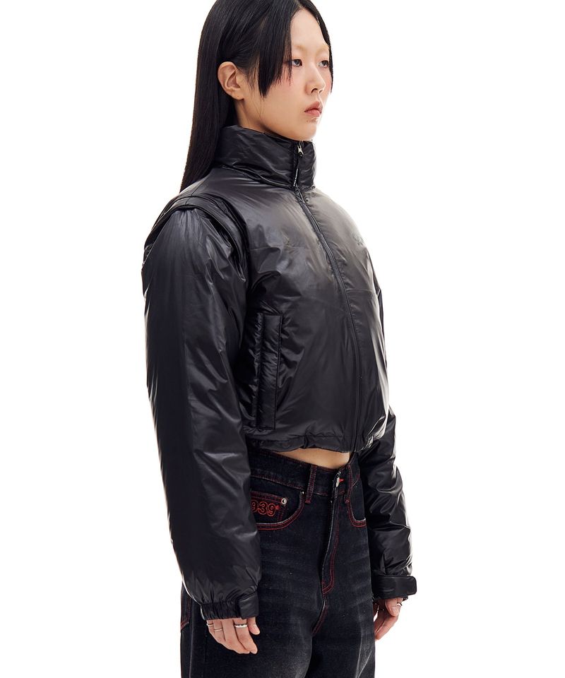 939 DETACHABLE CROP DOWN JACKET (BLACK)