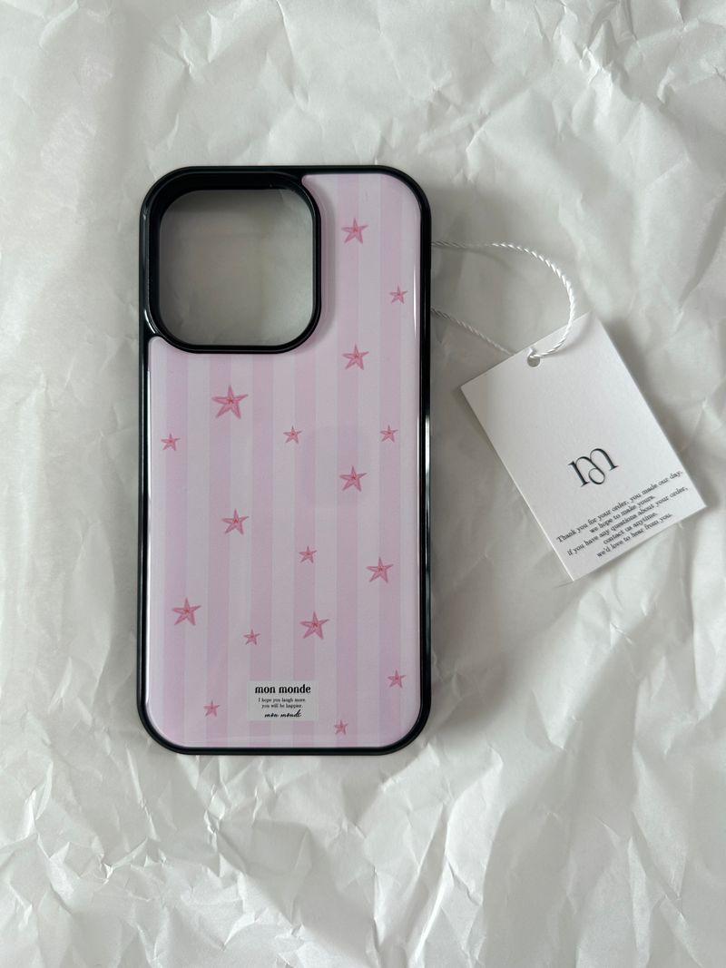 mini pink star phone case