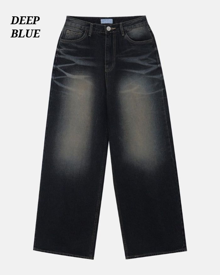 (UNISEX) Stone Domingo Wide Jeans