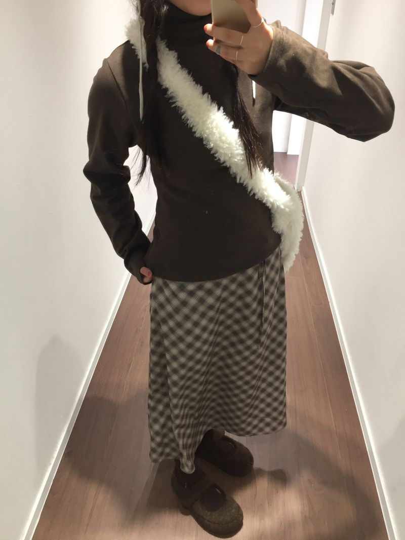 Mellow Chiffon Checkered Skirt (2 Colors)