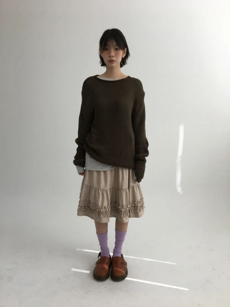 Rolled Neck Russly Knit (4color)