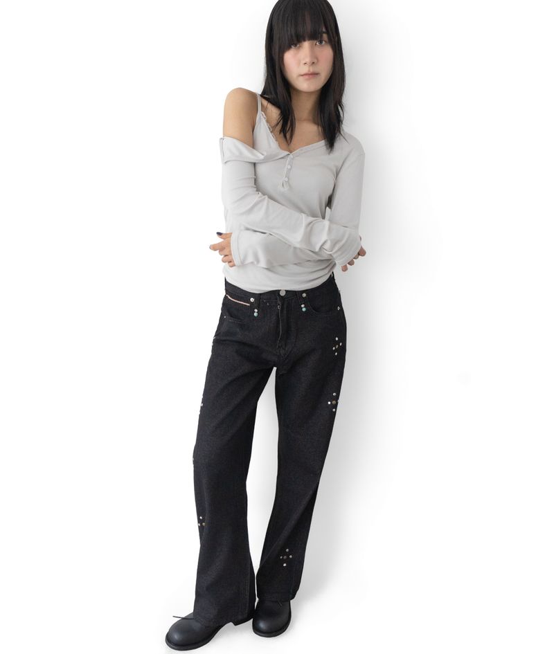 Mandy Studded Straight Pants