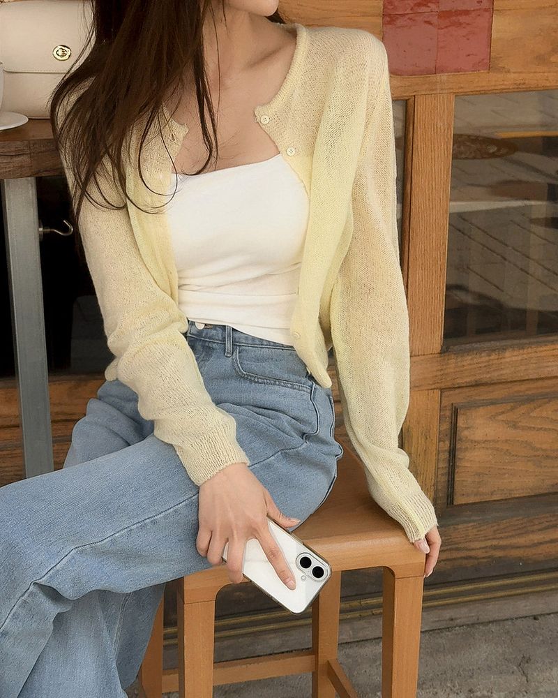 Neren see‑through cardigan