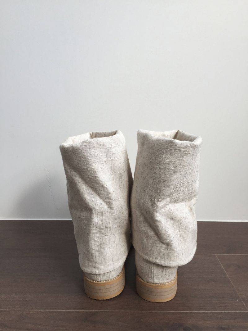Chunky linen boots (1color)