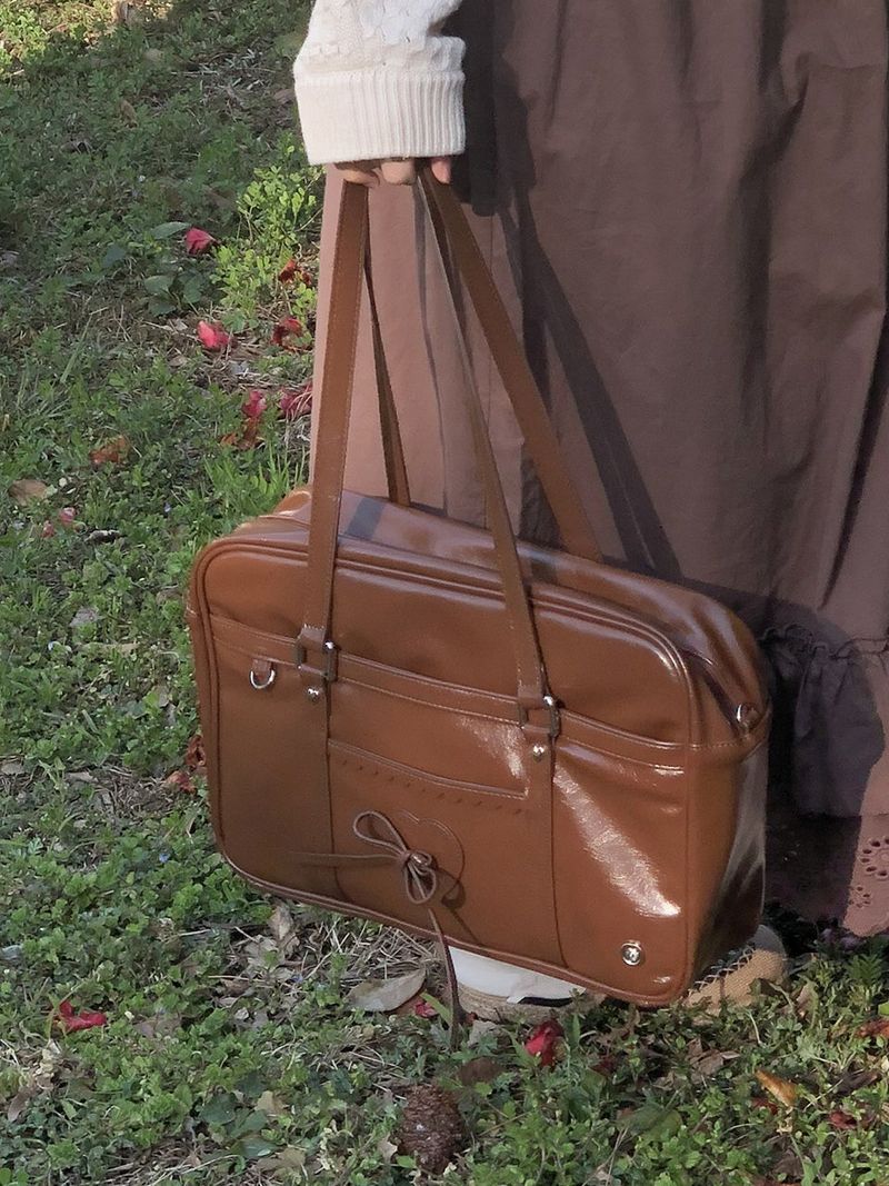 クラシックリボンスクールバッグ_vintage brown