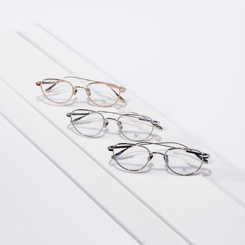 Knouun Round titanium glasses CODE. 102. F Rose Gold