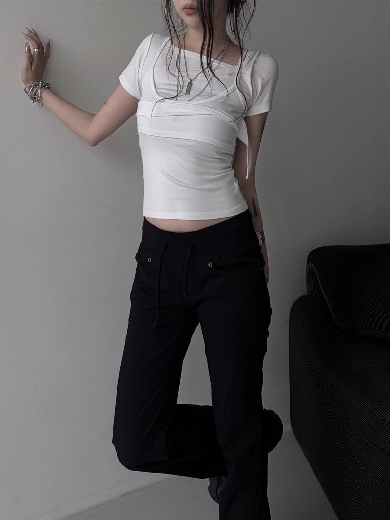 top layered short sleeves