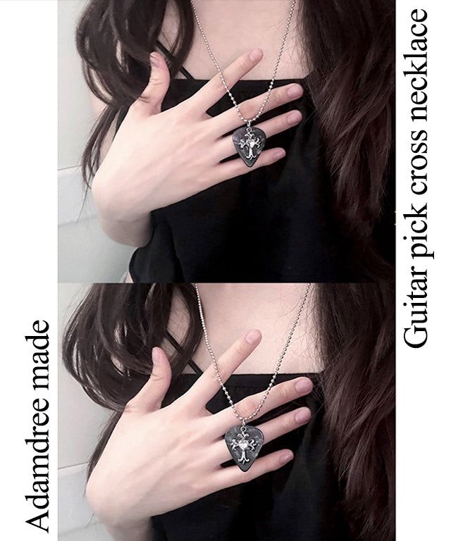 Rockstar Guitar Peak Cross Necklace
