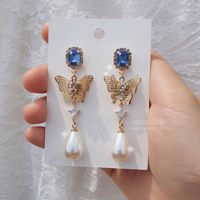 Blue Butterfly Queen Earring