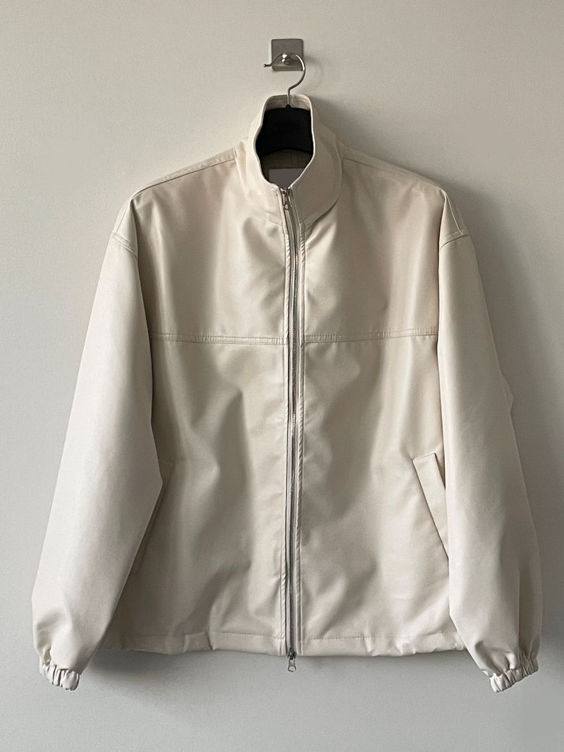 Simple leather string jacket