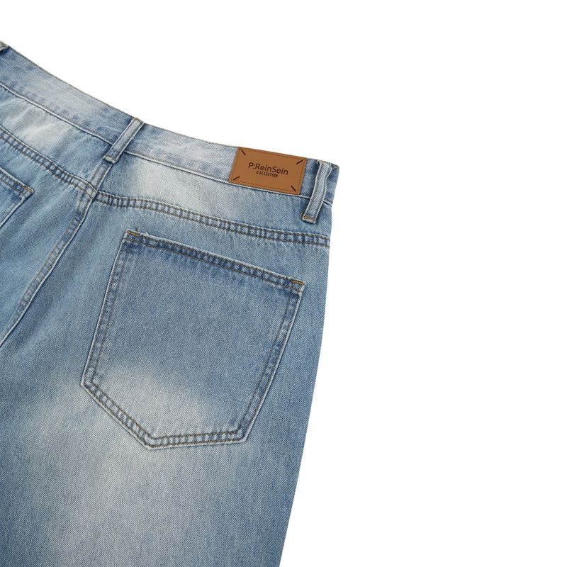 Light washing denim pants