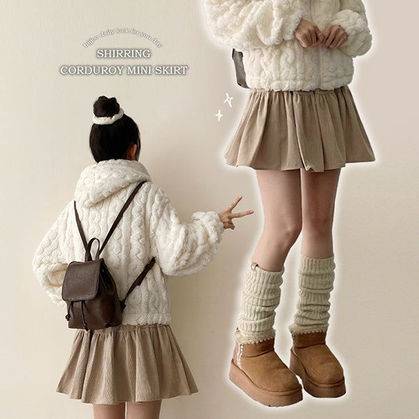 Polen corduroy flared miniskirt