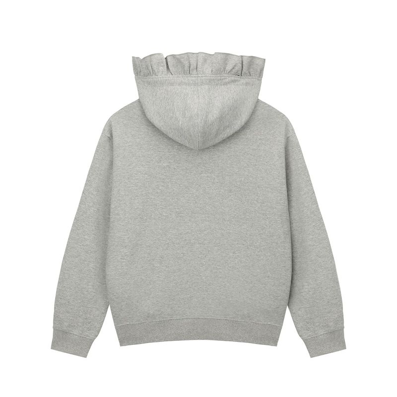 0 7 bunny ruffle hood - GREY