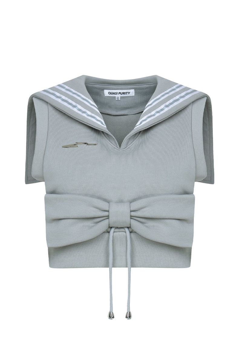 RIBBON SAILOR VEST (GRAY)