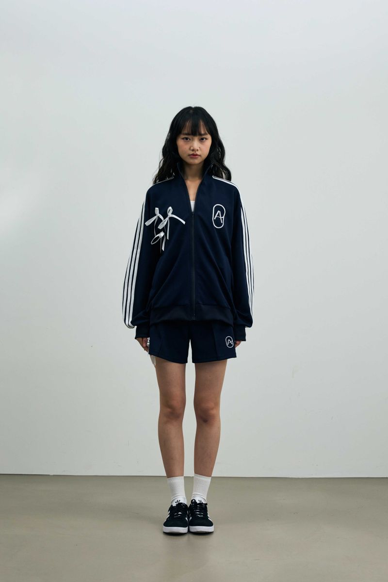 A RIBBON TRACK TOP / NAVY
