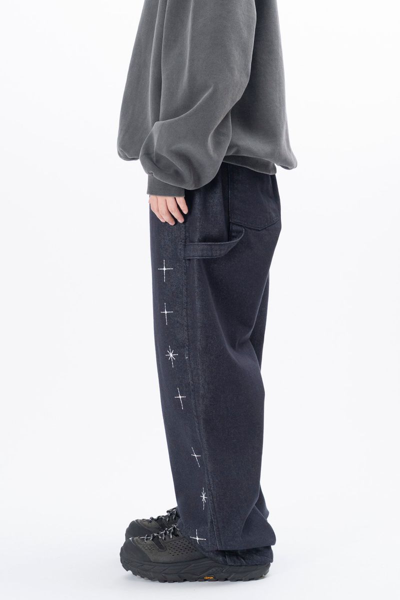 Gelly Embroidery Cross Carpenter Pants