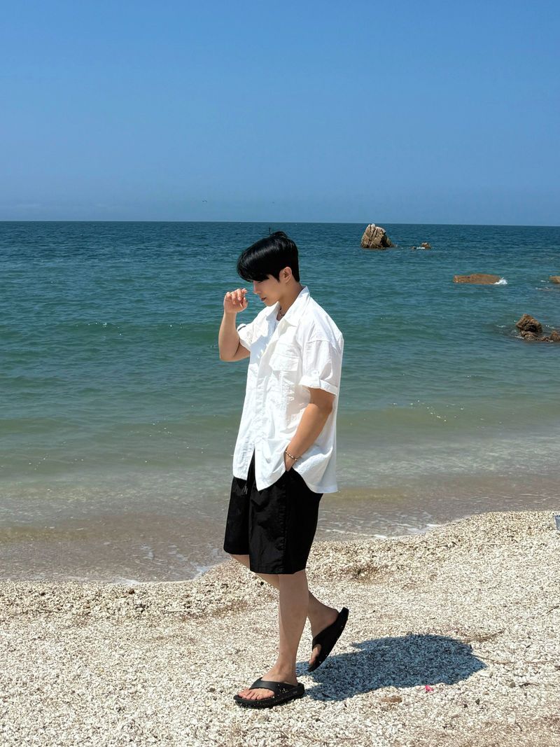 Swim nylon bermuda pants