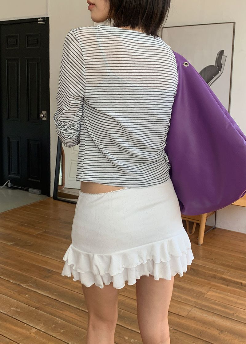 PUNCHING FRILL LACE SKIRT (3color)