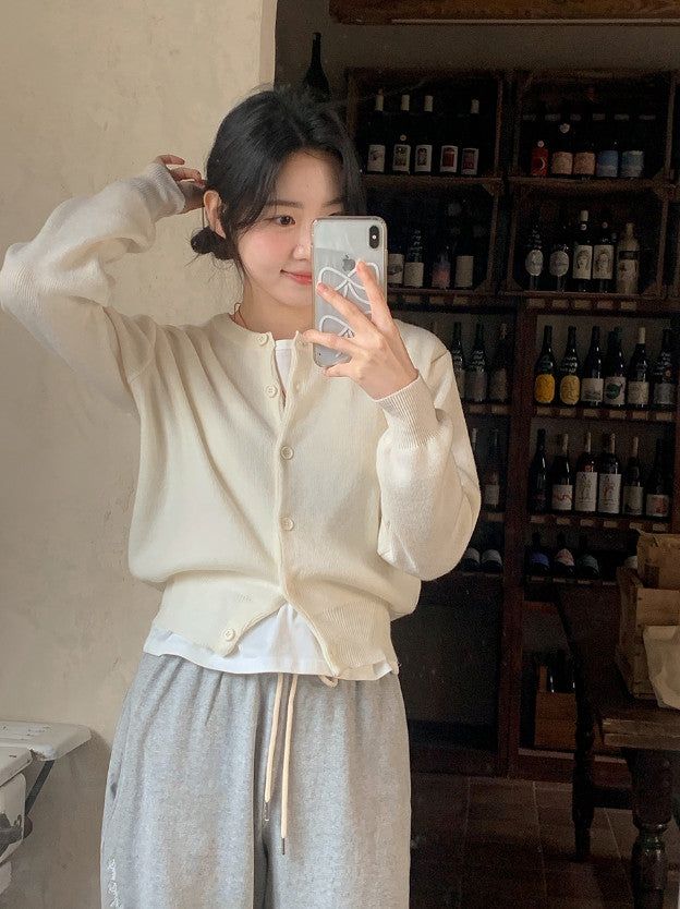 PN Basic Round Knit Cardigan (10color)