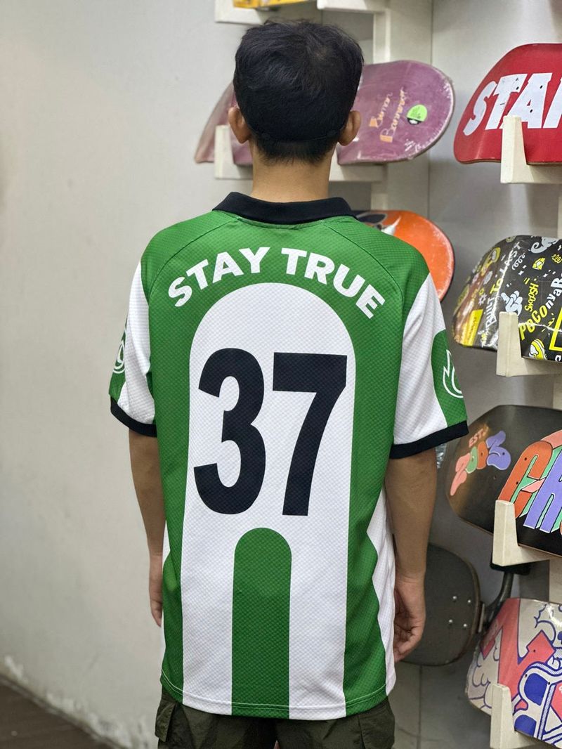 PMA WHITE GREEN STRIPES | CROOZ Jersey