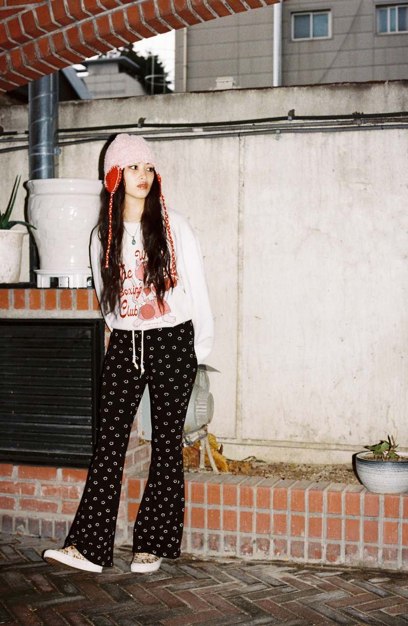smile winter boot cut pants black