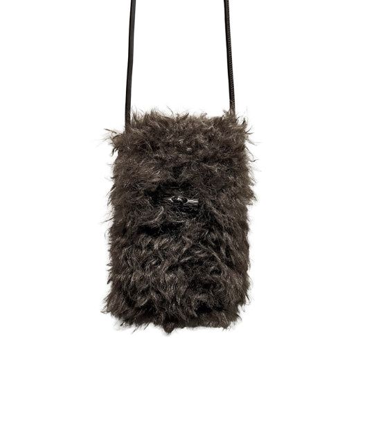 Chewy Shearling Fur Toggle Crossbody Bag