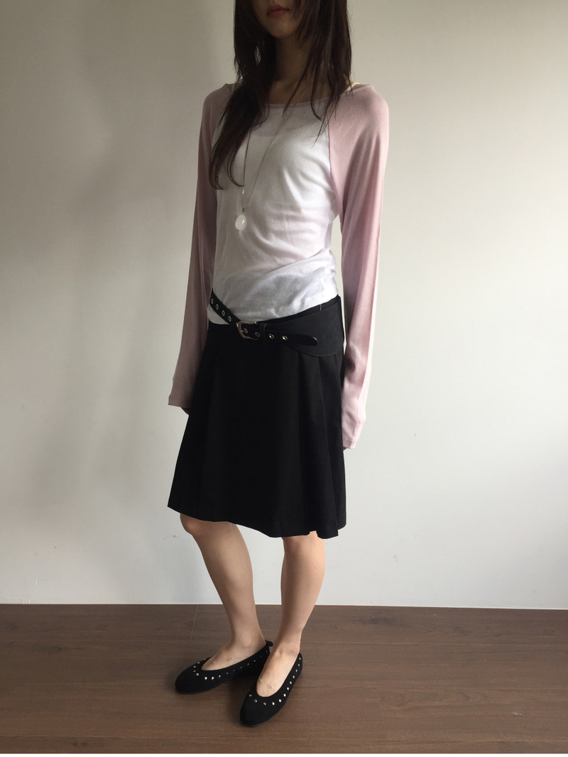 Fold wrap midi skirt (2color)
