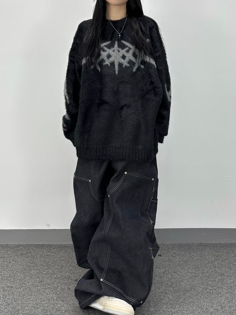 double-knee big denim carpenter pants