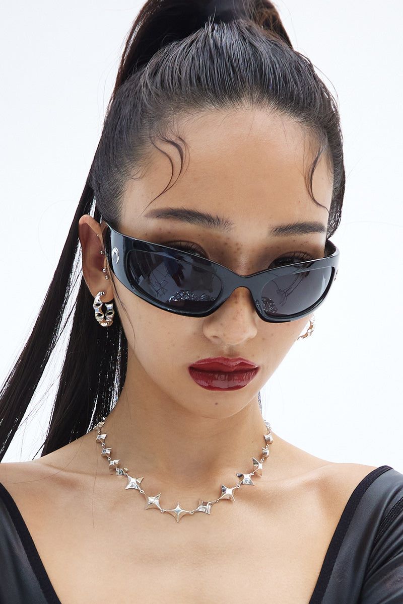 SHINE STAR HOOP EARRINGS (M)