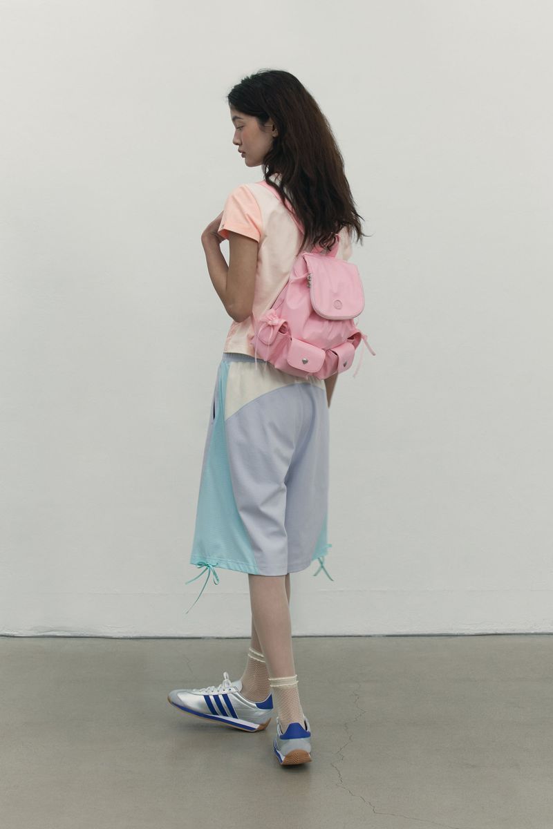 COLOR MIX RIBBON HALF PANTS [SKY]