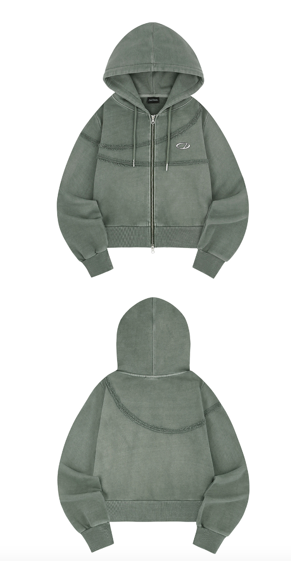 Pigment Cut-Off Hoodie Zip-Up