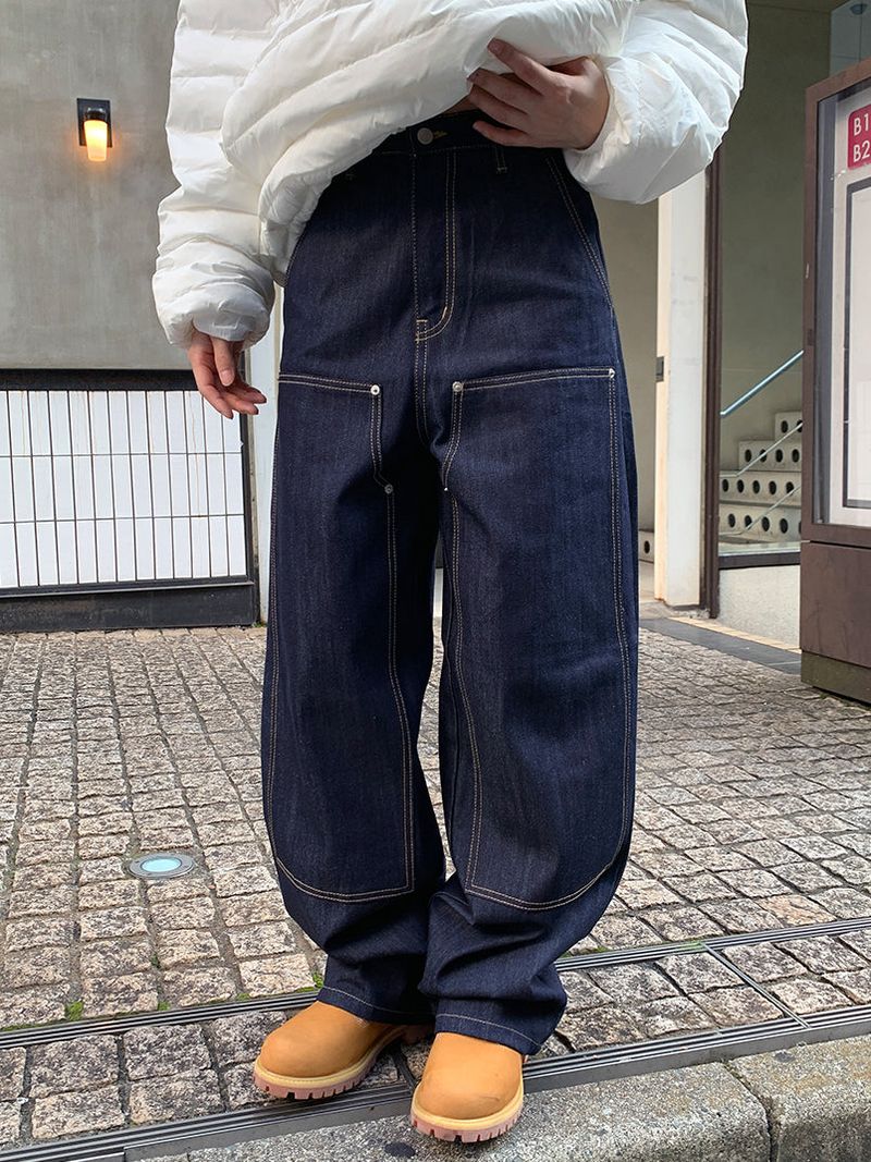 DOUBLE KNEE RAW JEANS (2C)