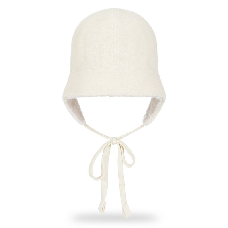 VA Curved Circle Logo Flap Bonnet Hat / Cream