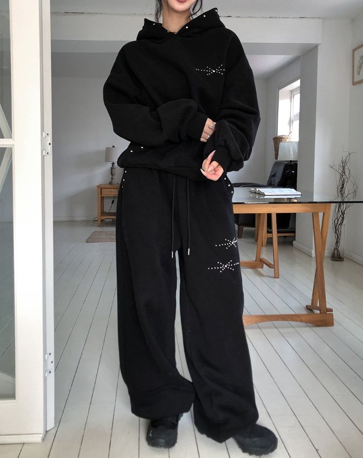 Glint Brushed Studded Hoodie