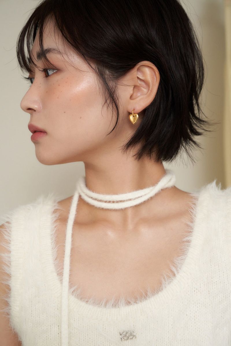 string knit scarf - Ivory