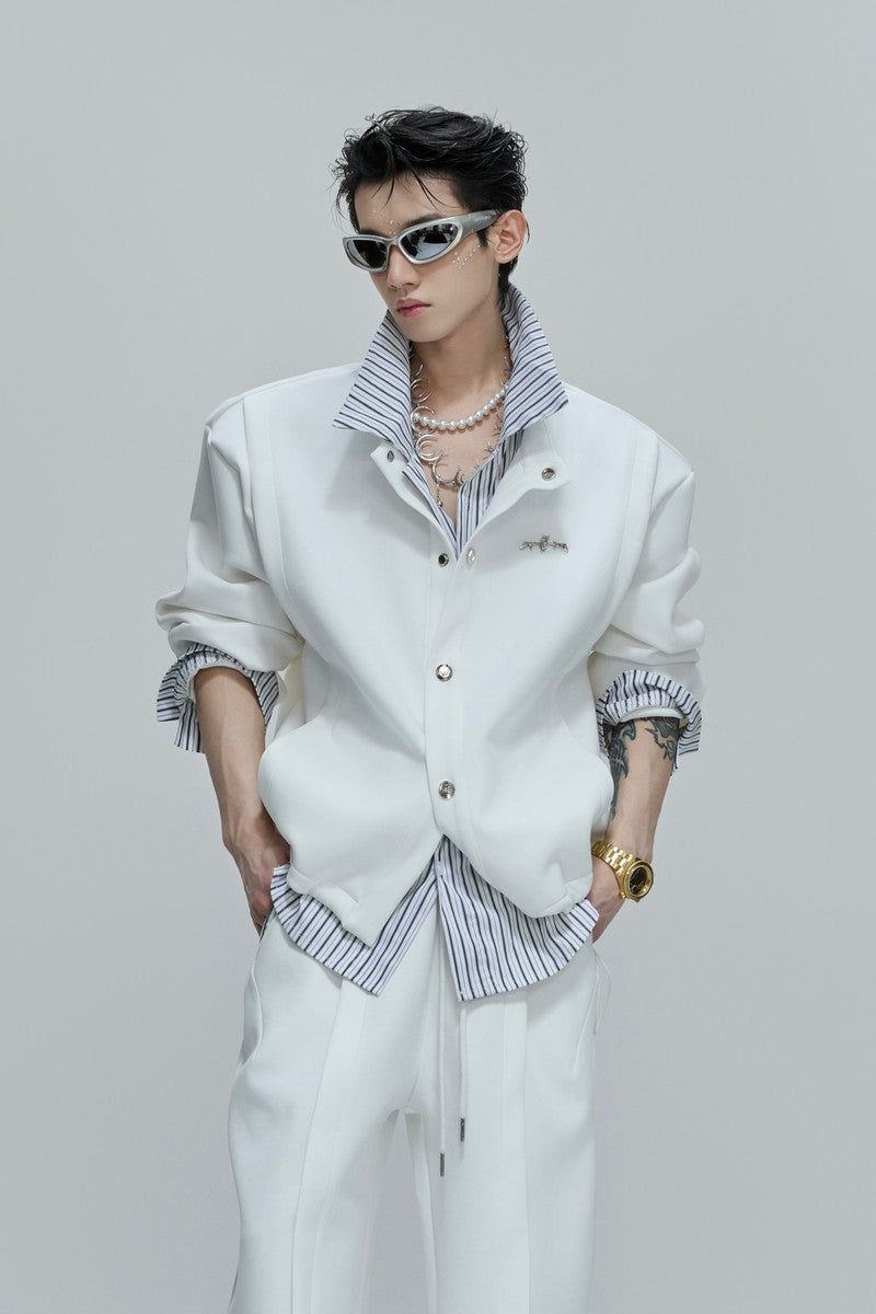 Striped Layered Overshirt