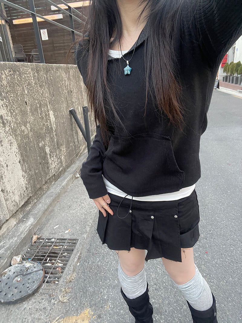 Mixed hooded sweatshirt.