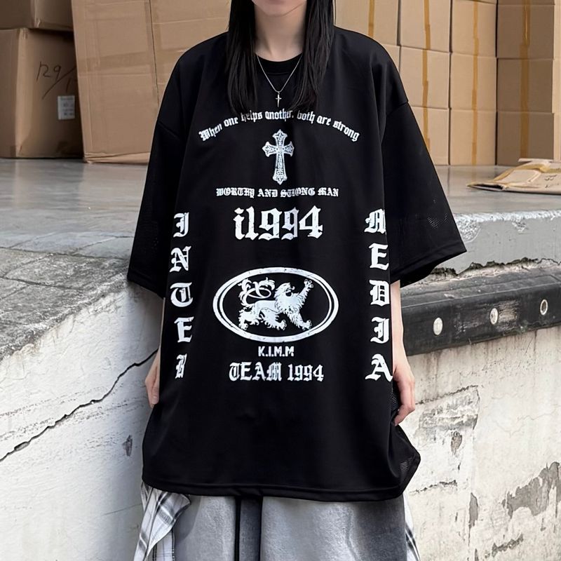 PEARCLAN（ペアクラン）の「cross 94 mesh t-shirt（Tops）」