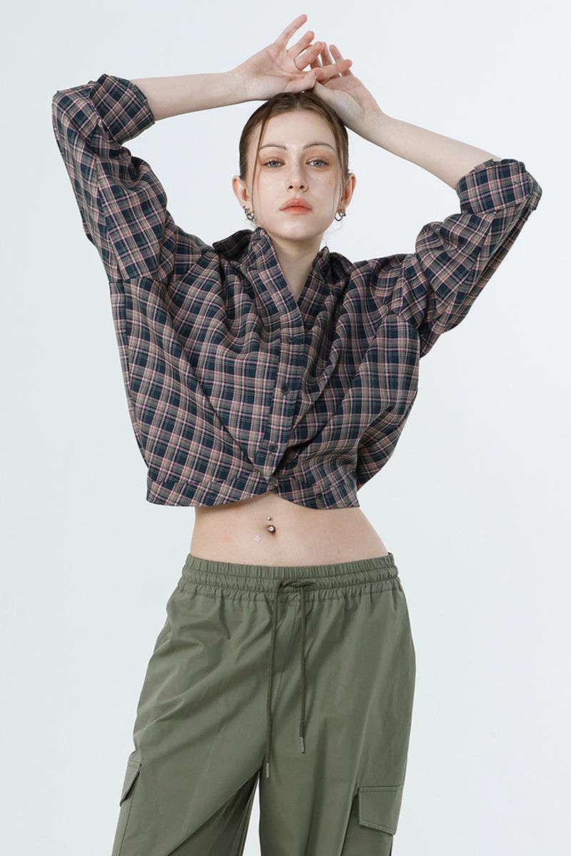 Loventina（ラヴェンティナ）の「CURVE CHECK TOP_PINK（Tops）」