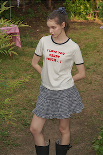 LOTSYOU（ロッツユー）の「April Banding Check Mini Skirt Navy（Skirts）」