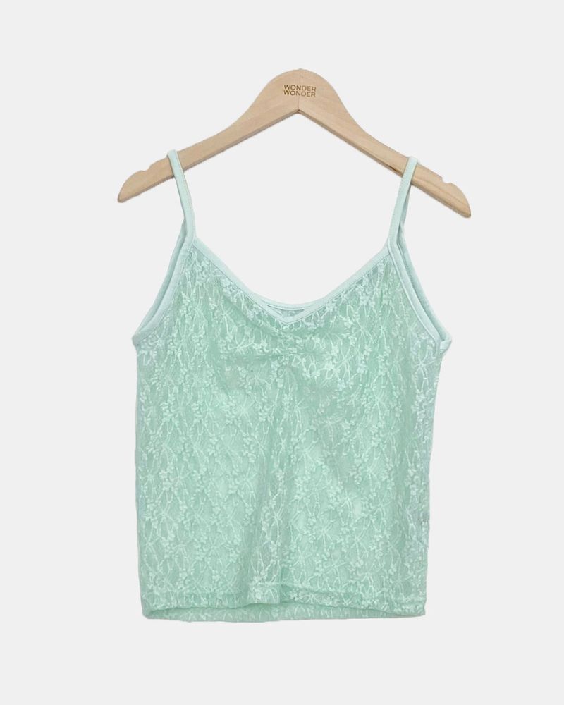 Uven Sheer Lace Sleeveless Top