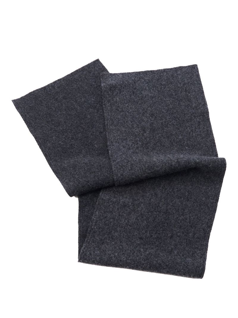 HAIRY WOOL MUFFLER COAT_CHARCOAL