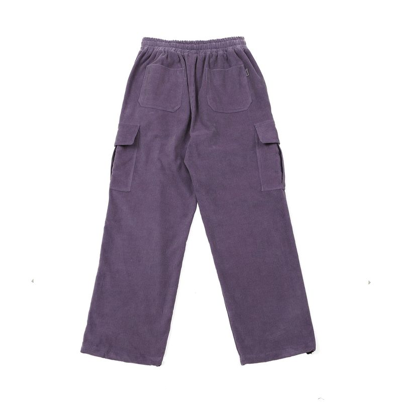 CORDUROY CARGO WIDE PANTS PURPLE