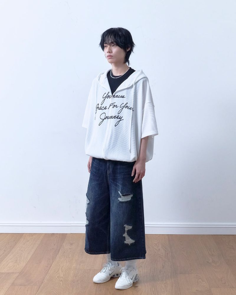 26SS★ Airy Half Hood Zip Up