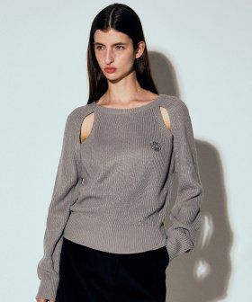 RIBBED CUT OUT KNIT_BLACK
