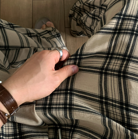 Kuiper Turkic Check Pattern Wide Fit Pants