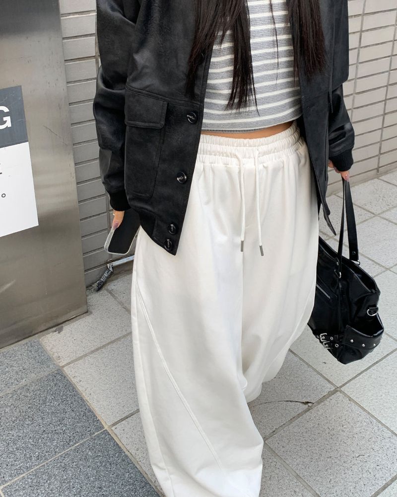 [ORIGINAL] Fib Pintuck Wide Training Two-Way Pants