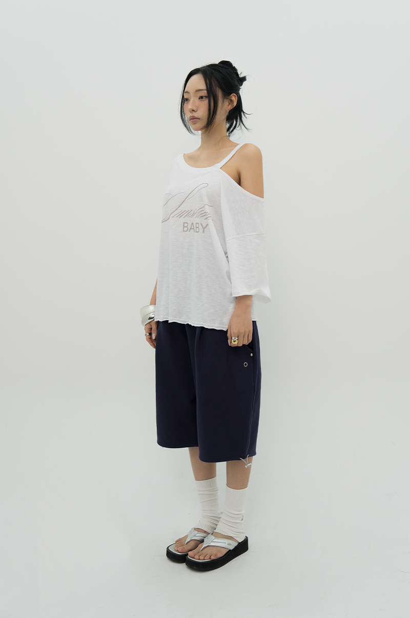  SUNSHINE BABY ASYM TEE _ WHITE