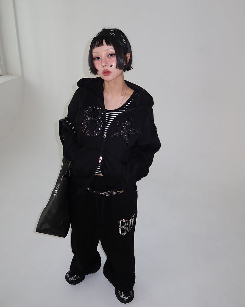 Star Patch Hoodie Zip-Up